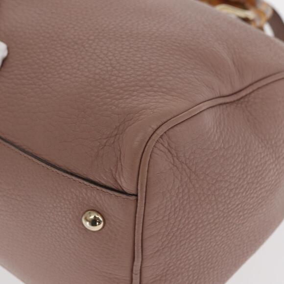 GUCCI Bamboo Hand Bag Leather 2way Pink Gold 353124 Auth ka1138 - Picture 16 of 16